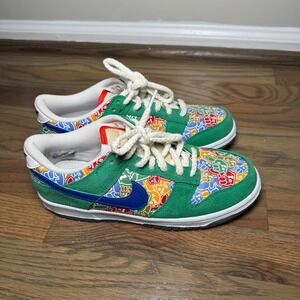Nike Dunk Low GS 7Y Green Blue Multi Foam Finger DZ5299-300 Sports Sneaker